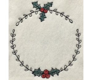 ADVENTSKALENDER 23. Dezember - Stickdatei - Merry Christmas Mistel Kranz